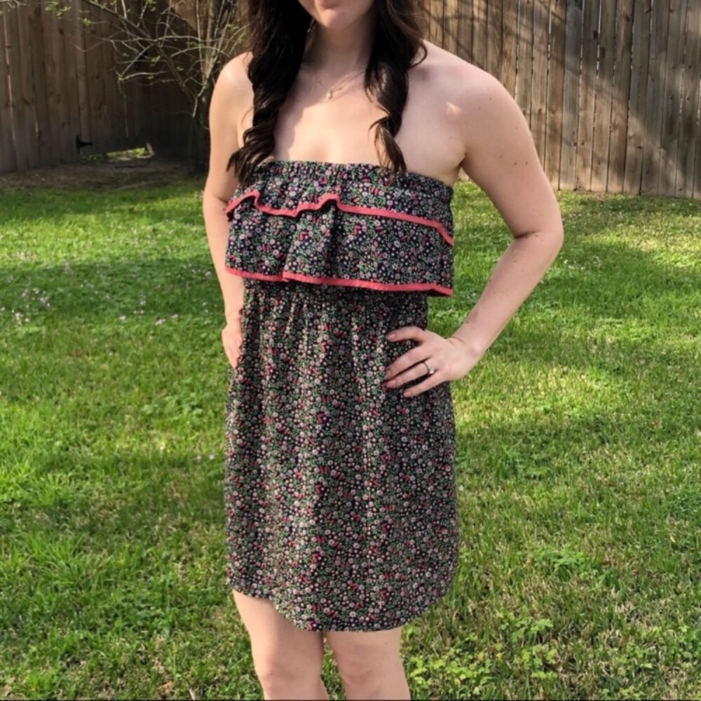Floral Ruffle Strapless Mini Dress From ModCloth - Picture 7 of 8